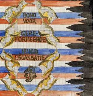 Ontwerp voor vaandel van de Bond voor Gereformeerde Jeugdorganisatie by Carel Adolph Lion Cachet Oil Painting