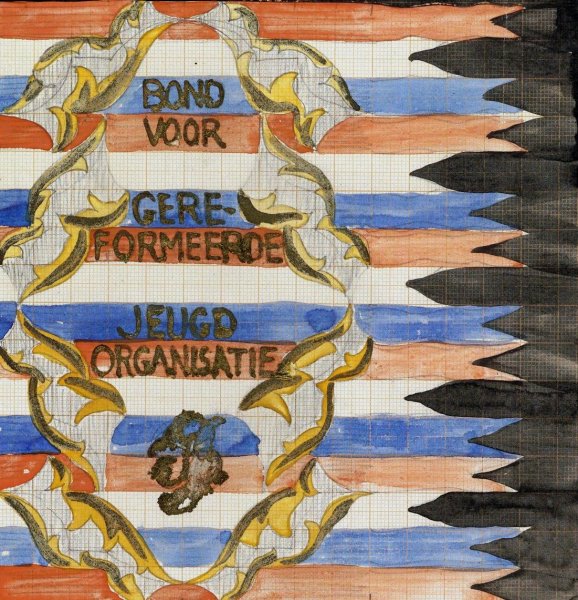 Ontwerp voor vaandel van de Bond voor Gereformeerde Jeugdorganisatie  by Carel Adolph Lion Cachet - Hand-Painted Oil Painting Reproduction