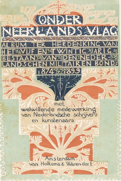 Main Product Photo of Titelpagina voor; Onder Neerlands vlag, 1899  Painting by Carel Adolph Lion Cachet