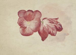 Twee rode tulpen by Carel Adolph Lion Cachet Oil Painting