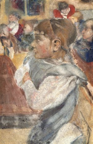 Zittend meisje achter schoolbank by Carel Adolph Lion Cachet Oil Painting