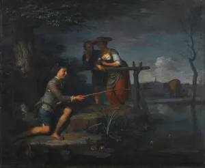 The Angler by Carel De Moor III Oil Painting