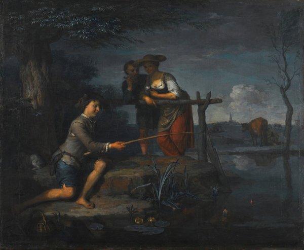 The Angler  by Carel De Moor III - Hand-Painted Oil Painting Reproduction