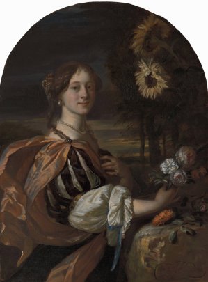 Woman with Sunflowers by Carel De Moor III Oil Painting