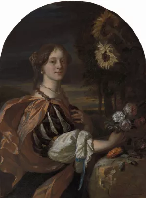 Woman with Sunflowers by Carel De Moor III Oil Painting