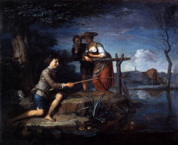 Main Product Photo of Angler Painting by Carel De Moor