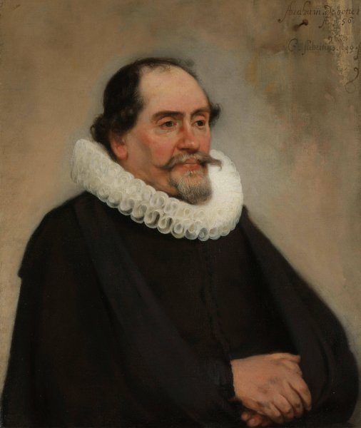 Portrait of Abraham de Potter, Amsterdam Silk Merchant  by Carel Fabritius - Hand-Painted Oil Painting Reproduction