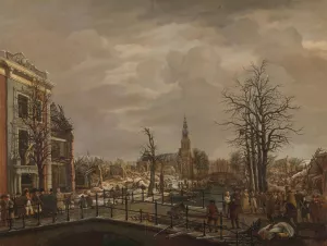 The Rapenburg in Leiden by Carel Lodewijk Hansen Oil Painting