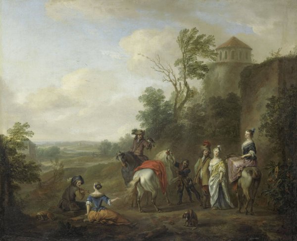 A Hunting Party  by Carel Van Falens - Hand-Painted Oil Painting Reproduction