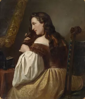Bei der Toilette by Carl Adolf Gugel Oil Painting