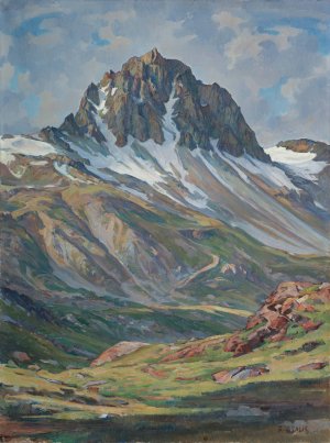 Mount Lagrev by Carl Albert Von Salis Oil Painting