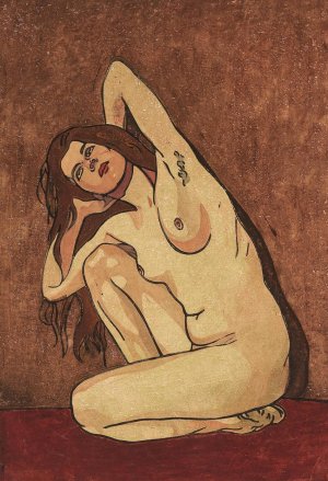 Weibliche Aktstudie by Carl Anton Reichel Oil Painting