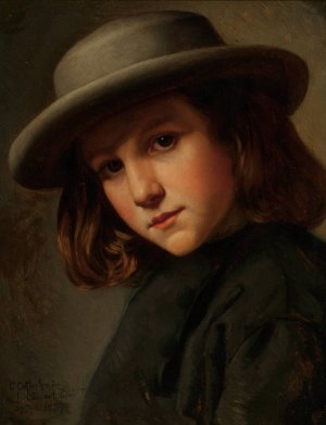 Portrait of K.L. Stewart Cobb by Carl August Heinrich Ferdinand Oesterley Oil Painting