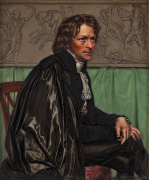 Portrait Of Thorvaldsen In The Costume From The San Luca-Accademy by Carl Balsgaard Oil Painting