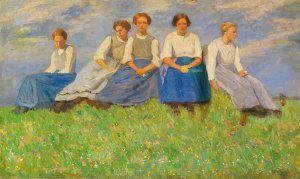 The Young Girls by Carl Bantzer Oil Painting