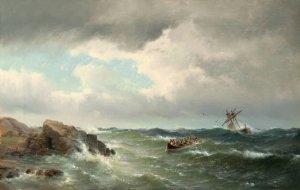 Seascape by Carl Bille Oil Painting