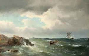 Seascape by Carl Bille Oil Painting