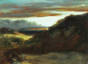 Monch auf der Terrasse Oil painting by Carl Blechen