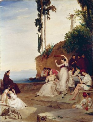 Tarantella by Carl Blechen Oil Painting