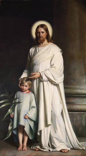 Christ Blessing the Little Child by Carl Bloch Oil Painting