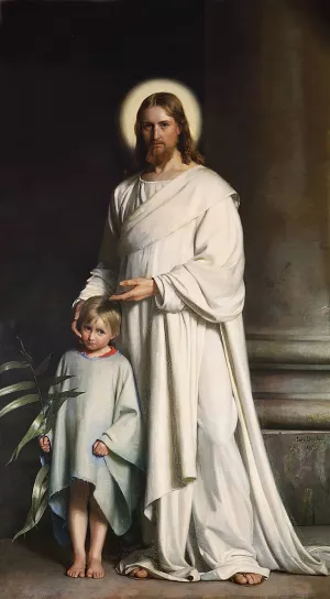 Christ Blessing the Little Child by Carl Bloch Oil Painting