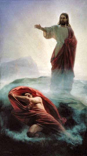 Denying Satan by Carl Bloch Oil Painting