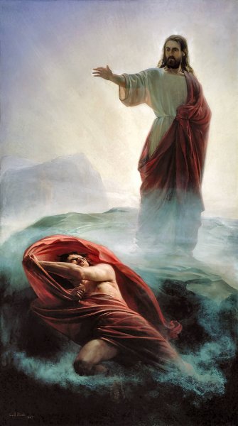 Main Product Photo of Denying Satan Painting by Carl Bloch