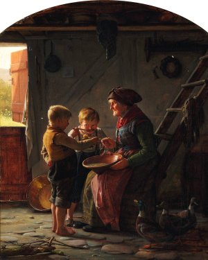 Et Maaltid by Carl Bloch Oil Painting