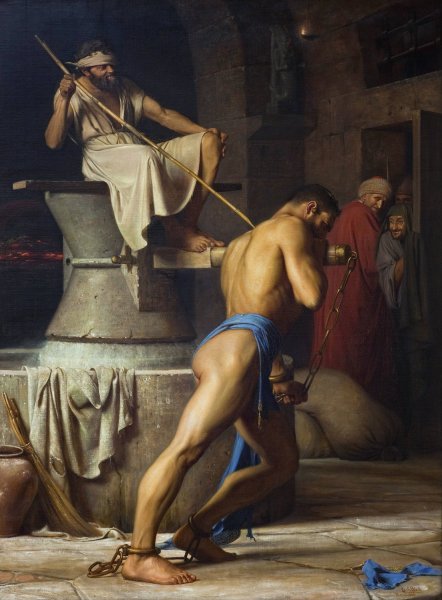 Main Product Photo of Samson and the Philistines  Painting by Carl Bloch