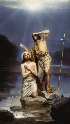 The Baptism of Christ by Carl Bloch Oil Painting