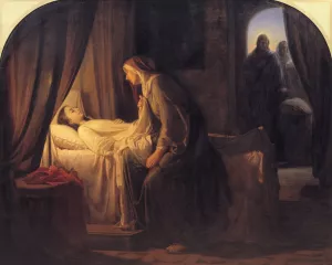 The Daughter of Jairius by Carl Bloch Oil Painting