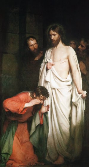 The Doubting Thomas by Carl Bloch Oil Painting