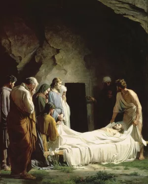 The Entombment by Carl Bloch Oil Painting