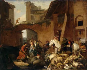 Story of Tobias by Carl Borromaeus Andreas Ruthart Oil Painting