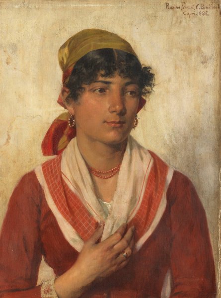 Portrat der Rosina Ferrari  by Carl Breitbach - Hand-Painted Oil Painting Reproduction