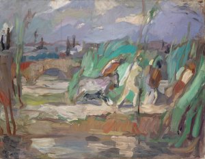 Landscape With A Group Of Bacchantes by Carl Burckhardt Oil Painting