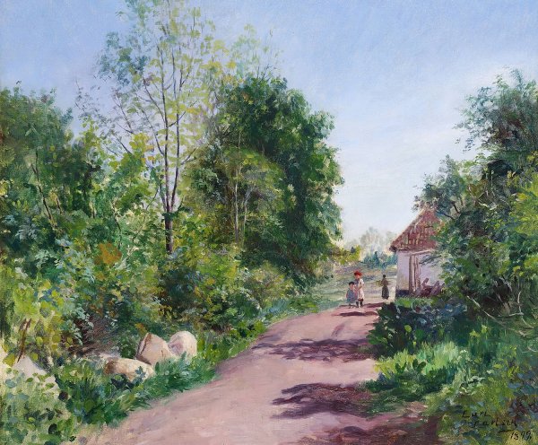 Main Product Photo of Piger pa en vej  Painting by Carl Carlsen