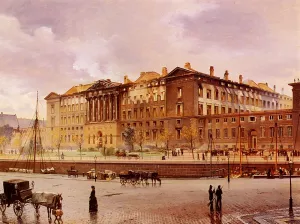Christiansborg Slot Efter Branden by Carl Christian Andersen Oil Painting