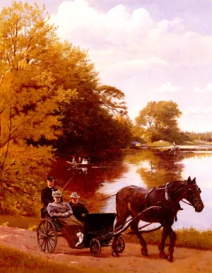An Afternoon At The Lake by Carl Christian Frederik Jacob Thomsen - Oil Painting Reproduction