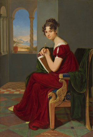 Junge Dame Mit Zeichengerat by Carl Christian Vogel Von Vogelstein Oil Painting