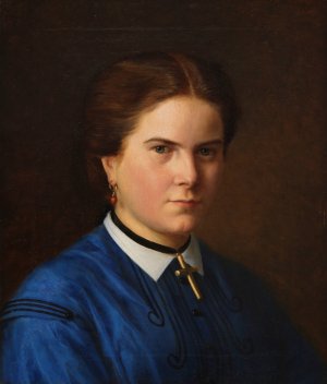 Portrat der Klara Schrader by Carl Christian Vogel Von Vogelstein Oil Painting