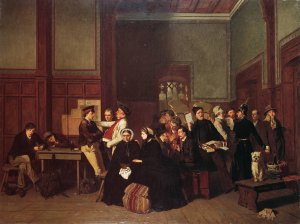 Third-Class Waiting-Room II by Carl D'Unker Oil Painting