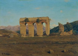 Romischer Aquadukt by Carl Eduard Onken Oil Painting