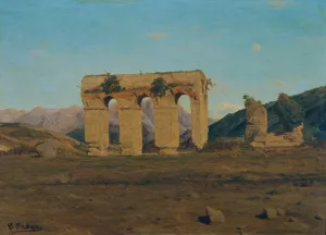 Romischer Aquadukt Oil painting by Carl Eduard Onken
