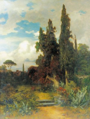 Sudlandische Parklandschaft by Carl Eduard Onken Oil Painting