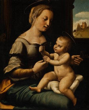 La Madonna Del Garofano by Carl Eggers Oil Painting