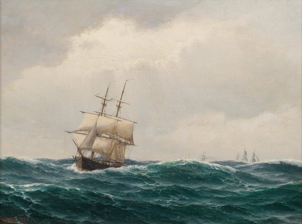 Maritime painting II by Carl Emil Baagoe - Hand-Painted Oil Painting Reproduction