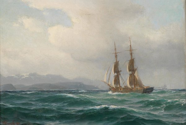 Maritime Painting by Carl Emil Baagoe - Hand-Painted Oil Painting Reproduction