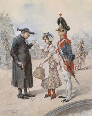 Geistliche Ermahnung Oil painting by Carl Fischer-Koystrand