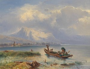 Heimkehr nach der Heuernte by Carl Franz Emanuel Haunold Oil Painting